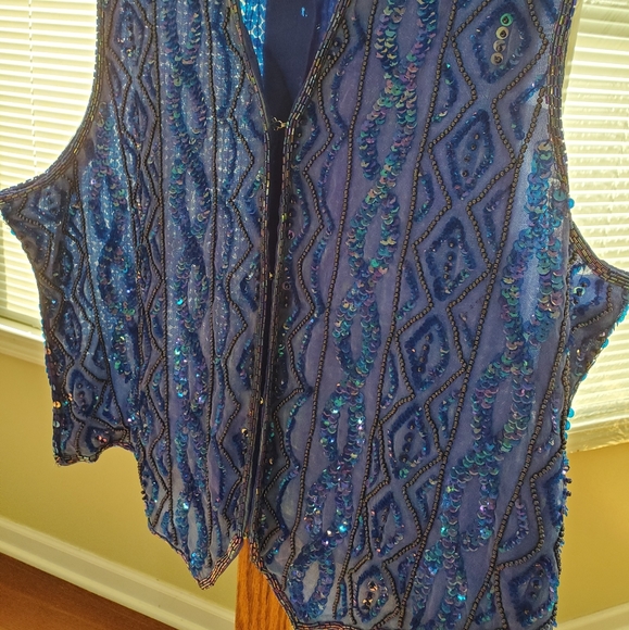 SILKEY NITES WOMEN'S DRESS TOP WITH SEQUINS SZ L - Picture 3 of 8